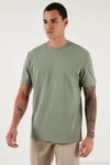 Streç Pamuklu Slim Fit Sıfır Yaka Erkek T Shirt 5902639 Elma