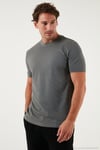 Streç Pamuklu Slim Fit Sıfır Yaka Erkek T Shirt 5902639 AÇIK HAKİ
