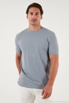 Streç Pamuklu Slim Fit Sıfır Yaka Erkek T Shirt 5902639 AÇIK GRİ