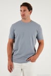 Streç Pamuklu Slim Fit Sıfır Yaka Erkek T Shirt 5902639 AÇIK GRİ