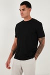 Streç Pamuklu Slim Fit Sıfır Yaka Erkek T Shirt 5902639 SİYAH
