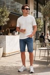 Streç Pamuklu Slim Fit Sıfır Yaka Erkek T Shirt 5902639 EKRU