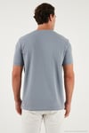 Streç Pamuklu Slim Fit Sıfır Yaka Erkek T Shirt 5902639 AÇIK GRİ
