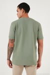 Streç Pamuklu Slim Fit Sıfır Yaka Erkek T Shirt 5902639 Elma