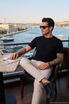 Streç Pamuklu Slim Fit Sıfır Yaka Erkek T Shirt 5902639 SİYAH