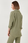 Streç Regular Fit Dokulu Kadın Gömlek 5865975 Olive