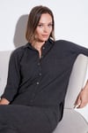 Streç Regular Fit Dokulu Kadın Gömlek 5865975 ANTRASİT