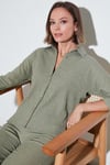 Streç Regular Fit Dokulu Kadın Gömlek 5865975 Olive