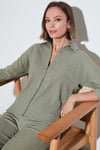 Streç Regular Fit Dokulu Kadın Gömlek 5865975 Olive