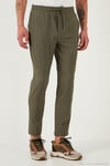Streç Regular Fit Normal Bel Düz Paça Jogger Erkek Pantolon CF25617953 HAKİ
