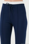 Streç Slim Fit Yüksek Bel Geniş Paça Çimalı Kadın Eşofman Altı 5866078 LACİVERT