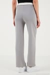 Streç Slim Fit Yüksek Bel Geniş Paça Çimalı Kadın Eşofman Altı 5866078 GRİ
