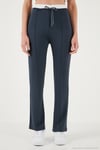 Streç Slim Fit Yüksek Bel Geniş Paça Çimalı Kadın Eşofman Altı 5866078 FÜME