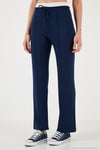 Streç Slim Fit Yüksek Bel Geniş Paça Çimalı Kadın Eşofman Altı 5866078 LACİVERT