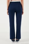 Streç Slim Fit Yüksek Bel Geniş Paça Çimalı Kadın Eşofman Altı 5866078 LACİVERT