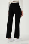 Streç Slim Fit Yüksek Bel Geniş Paça Çimalı Kadın Eşofman Altı 5866078 SİYAH