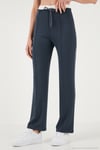 Streç Slim Fit Yüksek Bel Geniş Paça Çimalı Kadın Eşofman Altı 5866078 FÜME