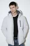 Su İtici Loose Fit Kapüşonlu Şişme Erkek Mont 0110463-70075 AÇIK GRİ