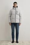 Su İtici Loose Fit Kapüşonlu Şişme Erkek Mont 0110463-70075 AÇIK GRİ