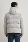 Su İtici Loose Fit Kapüşonlu Şişme Erkek Mont 0110463-70075 AÇIK GRİ