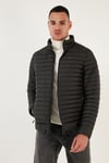 Su İtici Slim Fit Cepli Dik Yaka Şişme Erkek Mont 649010 SİYAH