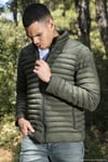 Su İtici Slim Fit Cepli Dik Yaka Şişme Erkek Mont 649010 HAKİ