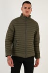 Su İtici Slim Fit Cepli Dik Yaka Şişme Erkek Mont 649010 HAKİ