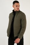 Su İtici Slim Fit Cepli Dik Yaka Şişme Erkek Mont 649010 HAKİ