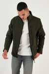 Su İtici Slim Fit Dik Yaka Softshell İnce Erkek Mont 649003 HAKİ