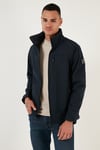 Su İtici Slim Fit Dik Yaka Softshell İnce Erkek Mont 649003 LACİVERT