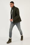 Su İtici Slim Fit Dik Yaka Softshell İnce Erkek Mont 649003 HAKİ
