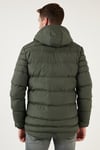 Su İtici Slim Fit Soğuğa ve Rüzgara Dayanıklı Kapüşonlu Şişme Erkek Mont 649005 HAKİ