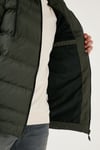 Su İtici Slim Fit Soğuğa ve Rüzgara Dayanıklı Kapüşonlu Şişme Erkek Mont 649005 HAKİ