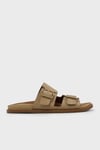 Süet Deri Erkek Sandalet K101091-003 Kahve