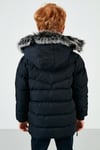 Suni Kürklü Peluş Astarlı Çıkarılabilir Kapüşonlu Erkek Çocuk Mont 5763028 LACİVERT
