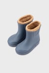 Suya Dayanıklı İçi Kürklü Unisex Çocuk Yağmur Çizmesi W10290 KOYU MAVİ