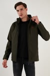 Suya ve Rüzgara Dayanıklı Kapüşonlu Softshell Erkek Mont 5855045 HAKİ