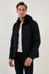 Suya ve Rüzgara Dayanıklı Kapüşonlu Softshell Erkek Mont 5855045 LACİVERT