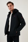 Suya ve Rüzgara Dayanıklı Kapüşonlu Softshell Erkek Mont 5855045 LACİVERT