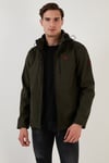Suya ve Rüzgara Dayanıklı Kapüşonlu Softshell Erkek Mont 5855045 HAKİ