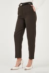 Tapered Fit Yüksek Bel Daralan Paça Kemerli Havuç Kadın Pantolon 6923854 KAHVE