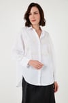 Taş Detaylı Uzun Kollu Regular Fit Kadın Gömlek 611GO00418 EKRU