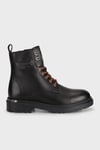 Thar Logolu Bağcıklı ve Fermuarlı Erkek Bot 021M100552 CTN Black Baskılı Deri
