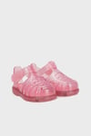 Tobby Gloss Glıtter Kaymayı Önleyen Flex Foam Cırtlı Şeffaf Kız Çocuk Sandalet S10308 FUŞYA