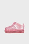 Tobby Gloss Glıtter Kaymayı Önleyen Flex Foam Cırtlı Şeffaf Kız Çocuk Sandalet S10308 FUŞYA