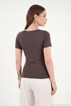Toka Detaylı Fitted Fit Kayık Yaka Kadın Bluz 5862707 KAHVE