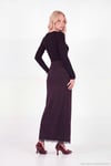 Triko Dantelli Yırtmaç Detaylı Maxi Boy Kadın Etek 680ET00117 MÜRDÜM
