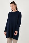 Triko Modest Bisiklet Yaka Kadın Kazak 4616152 LACİVERT