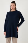 Triko Modest Bisiklet Yaka Kadın Kazak 4616152 LACİVERT