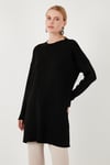 Triko Modest Bisiklet Yaka Kadın Kazak 4616152 SİYAH